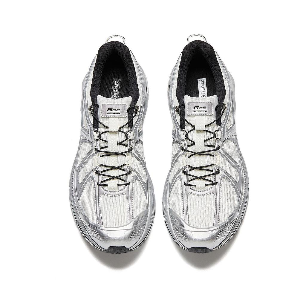 Anta Champion G02 Fabric Synthetic Leather Rubber Comfortable Low-Top Casual Shoes Men Sneaker Silver 112628804A-1