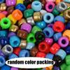 100pcs/set 6x9mm Colorful Pony Beads Set Big Hole Beads Bulk Rainbow Hair Rings  DIY