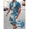 Summer Fashion Men's Suit, Digital Print T-shirt and Shorts Two-piece Set