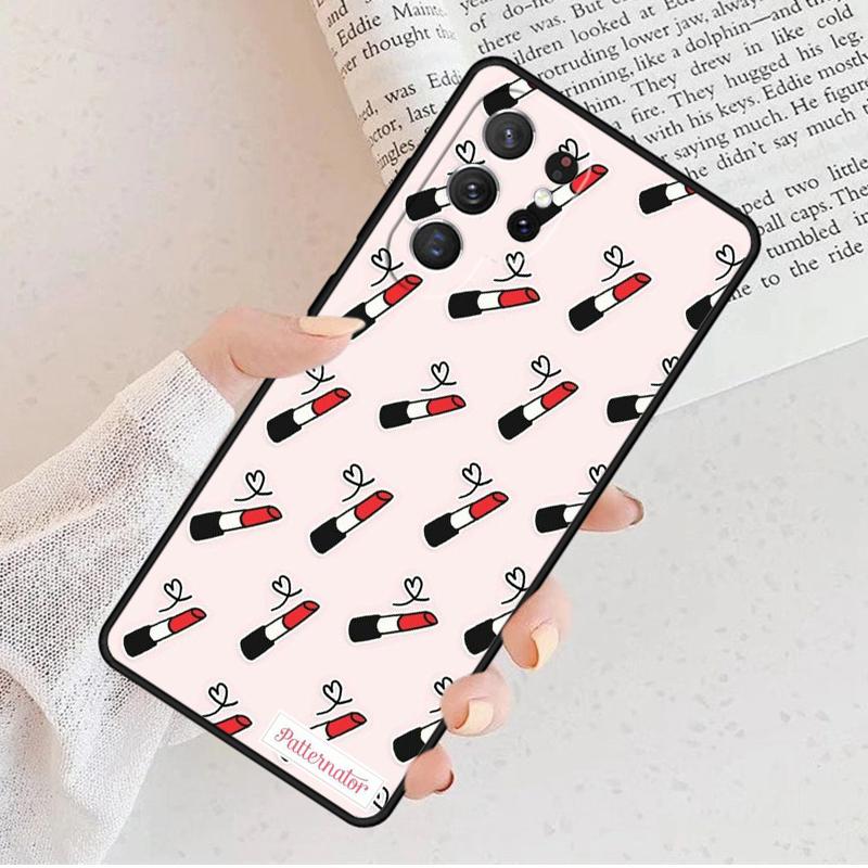Lipstick Make Up Phone Case For Samsung Galaxy S25 S23 S30 S8 S21 S20 FE S24 S22 Note 10 20 Plus lite Ultra