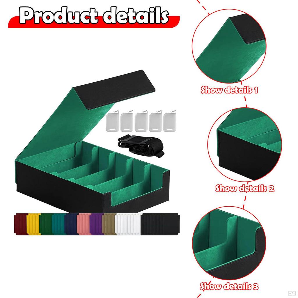 Card Deck Box Container 3800+ Capacity for Game Cards Large with 24 Dividers and 5