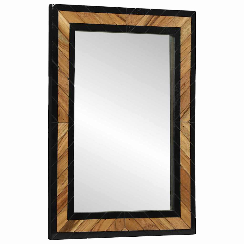 vidaXL Wandspiegel Schwarz und Braun 70 x 2 x 70 cm Massivholz Akazie schwarz