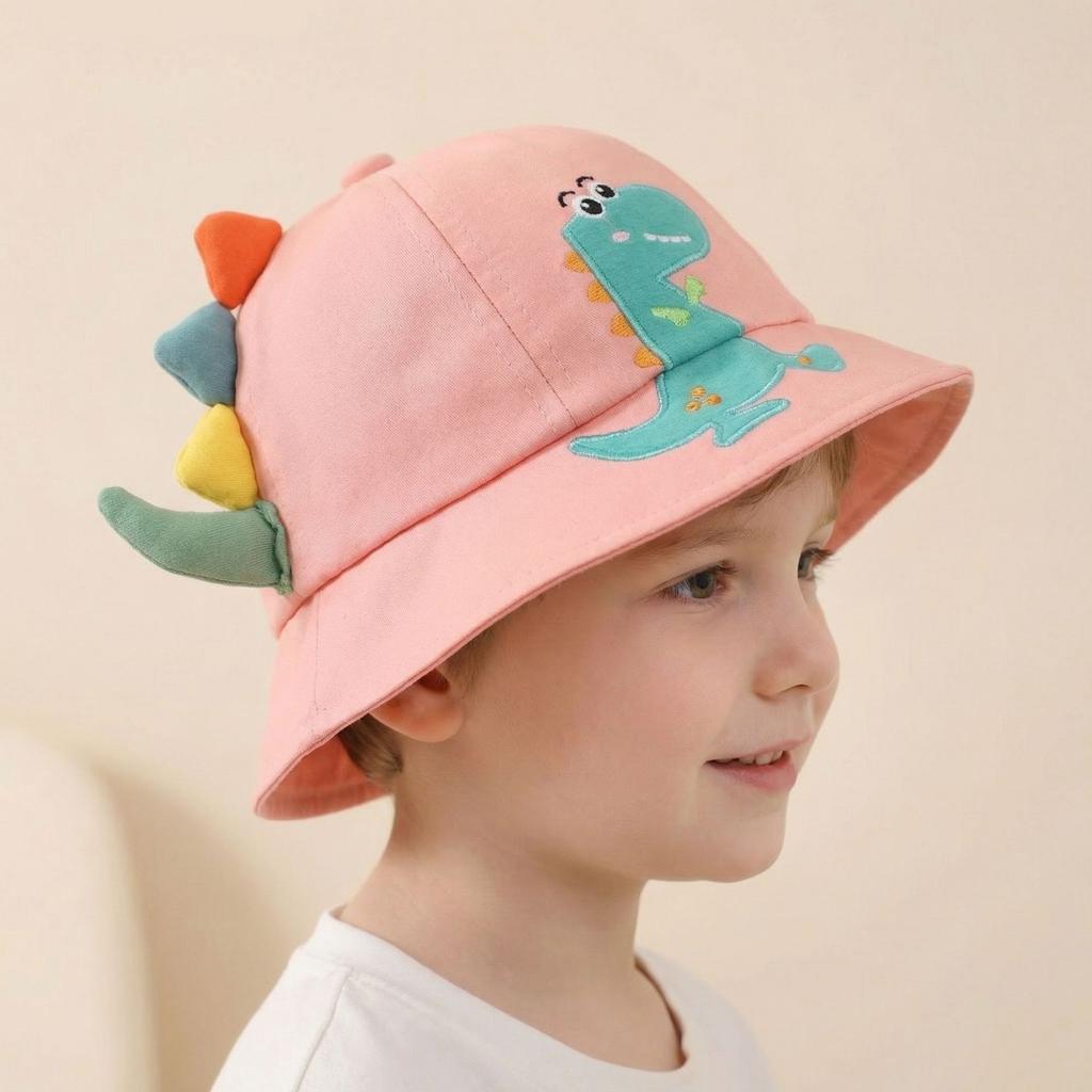 Cute and Adorable Little Girl Sun Hat - Dinosaur Style Children's Fisherman Hat - New Style for Summer and Spring - Boys' Sun Protection Hat