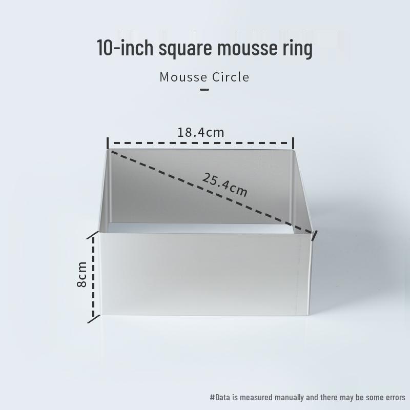 Round Square Heart-Shaped Mousse & Tower Ring, 4-10 Inch, Stainless Steel Baking Mold.