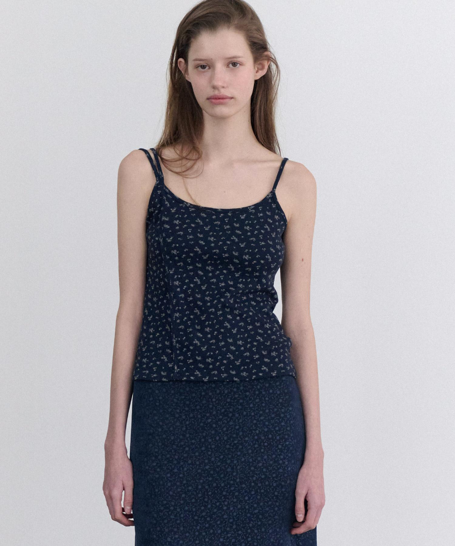 Annies Floral Double Strap Sleeveless (Navy) Navy