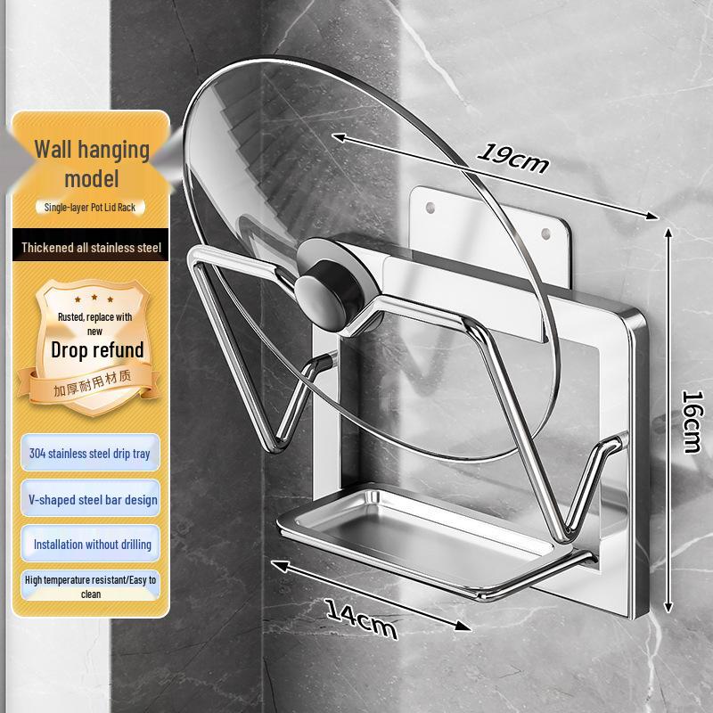 Multi-functional Kitchen Countertop Rack for Pot Lids, Spoons, and Spatulas