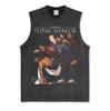 Canotta Senza Maniche Tupac Grafica Retro High Street Cotone Pesante