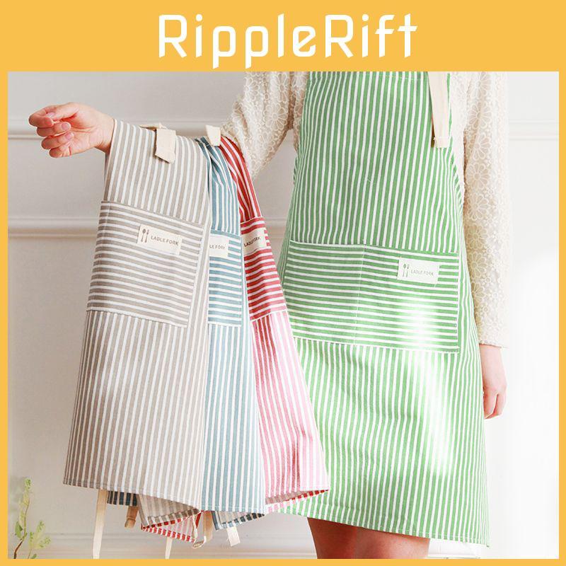Bavlněná pruhovaná lněná zástěra Domácí práce Prodyšná Kuchyňská zástěra Stolování