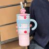 Cute Cartoon Insulated Travel Mug With Handle For Office And Outdoor Use