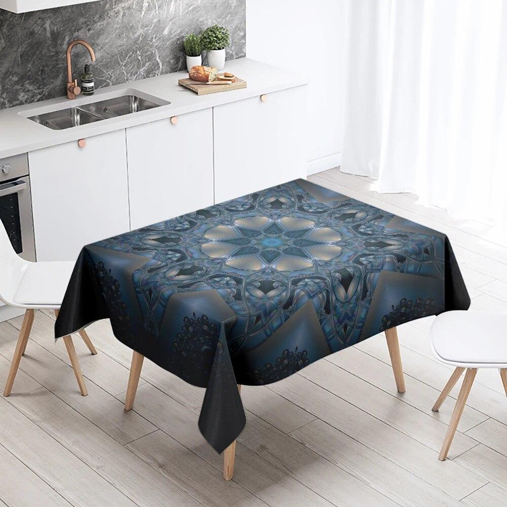 Waterproof Rectangle Tablecloth Geometric Mandala Floral  Wedding Party Decoration Restaurant Table Home Decor