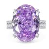 Luxuriöser Überdimensionierter Funkelnder Taubenei Ring Padparadscha und Lila Kunzit Eisgeschliffener Ring für Damen