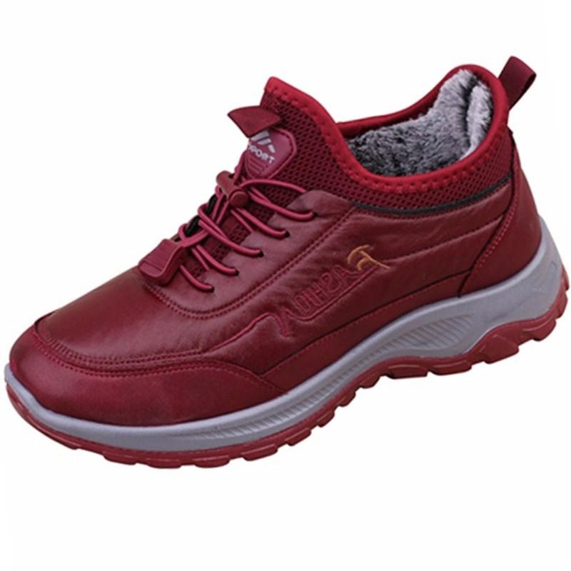 Winter New Women's Cotton Shoes Velvet Warm Middle-aged and Elderly Thick-soled Non-slip Waterproof Walking Shoes Snow Boots