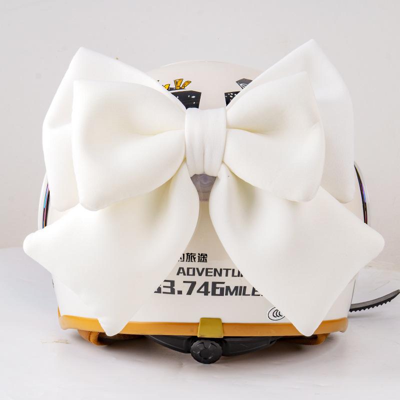Niedliche Schleife Elektrofahrzeug Dekoration Helm Stoff Satinband Schleife Helm Dekoration Motorradhelm Zubehör