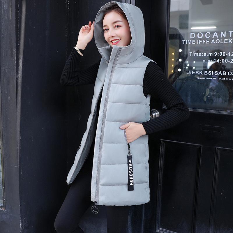 Women's Vest Large Size Warm Jacket Down Cotton Hooded Jacket