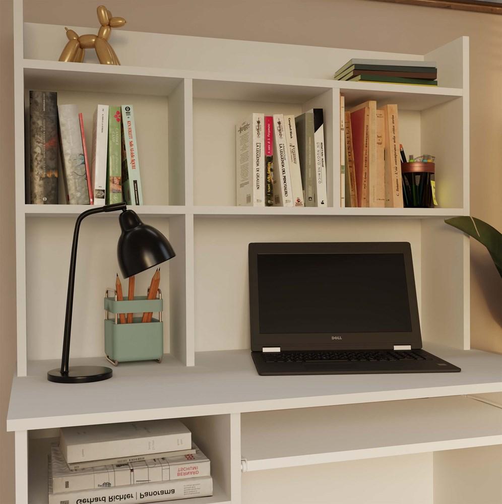 Desk Extension 100 Cm White Bookshelf For Documents