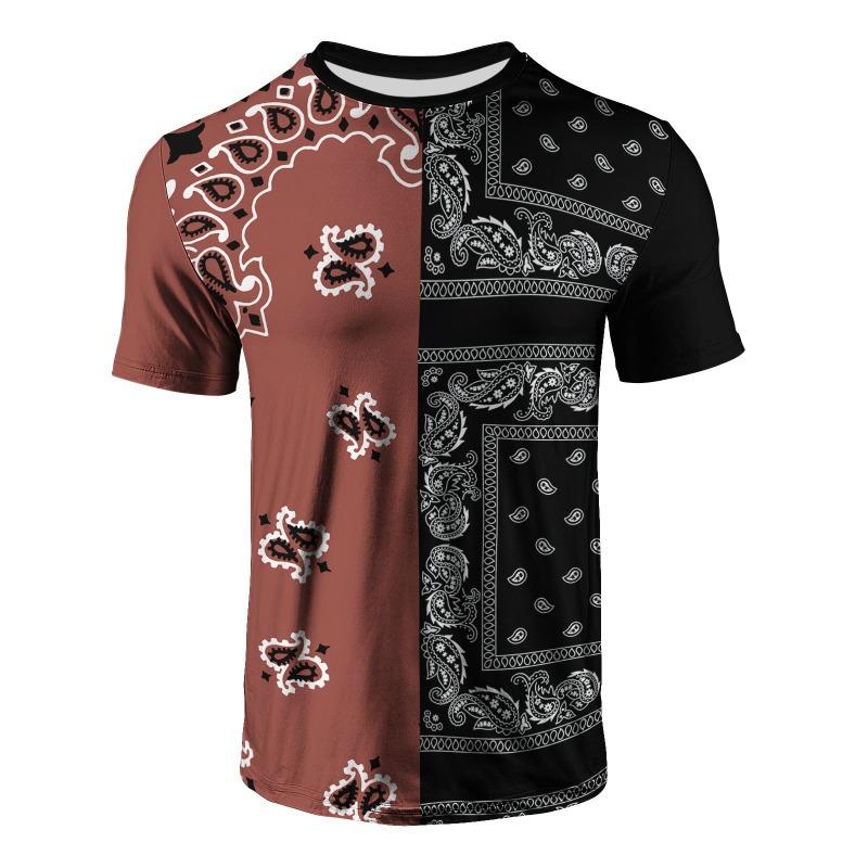 Bedrucktes digitales kurzärmeliges Herren-T-Shirt Sommer Atmungsaktives Leichtes Stoffhemd