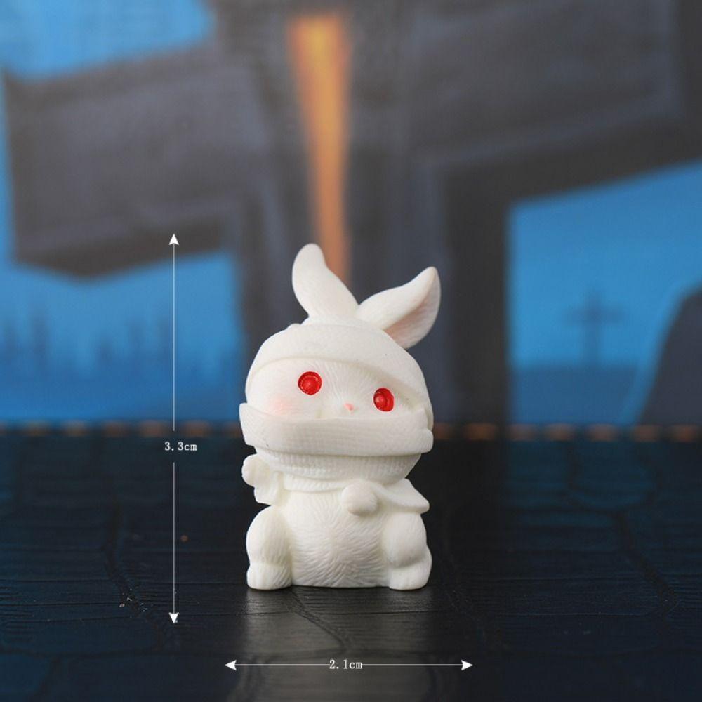 Rabbit Halloween Decorations Figurine Cartoon Rabbit Ghost Micro Ornaments  Halloween Decorations