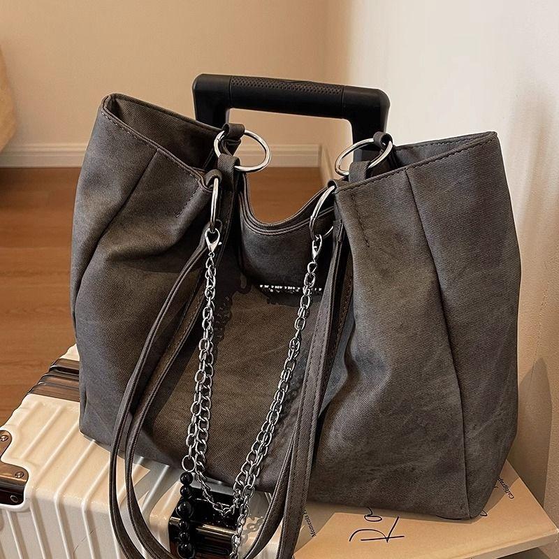 Large-capacity Bag Women's 2025 Autumn and Winter New Class College Student Versatile Shoulder Bag Textured Commuter Tote Bag