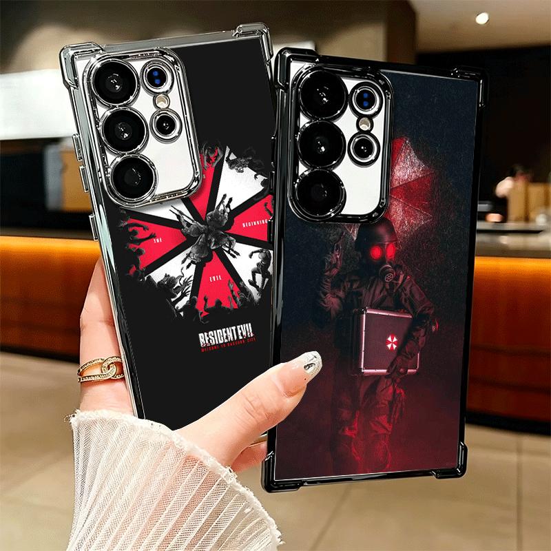 R-Resident-Evil Game Plating Phone Case For Samsung Galaxy S24 S25 FE S26 Edge S23 Ultra S22 S21 Plus S20 Anti-Fall Airabag Cove