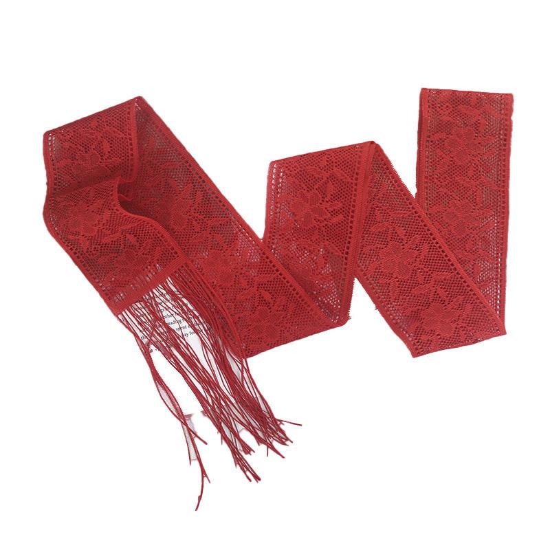 1Pc Tassel Lace Scarf Daily Commute Hair Tie Decoration Bag Flutter Holiday Event Belt Dinner Party Lace Flutter Multicolor