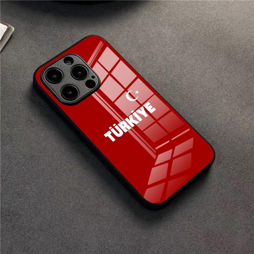 Turkey Passport Phone Case For 17 Pro Max IPhone 16 Pro 14 12 11 13 Mini X XR XS 15 Plus SE Glass Cover
