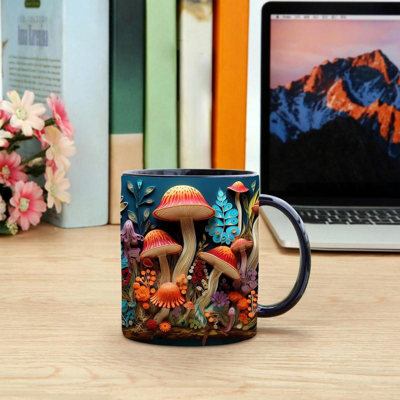 Creative Mushroom Ceramic Coffee Cup Multipurpose Cartoon Cute Mushroom Mug Breakfast Milk Cup Birthday Gift Decoration Mug Home
