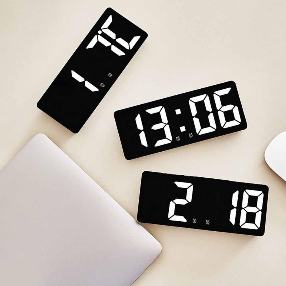 Temperature Display LED Digital Clock Large Number Dual Alarms Alarm Clock Calendar Function Nightlight Backlight
