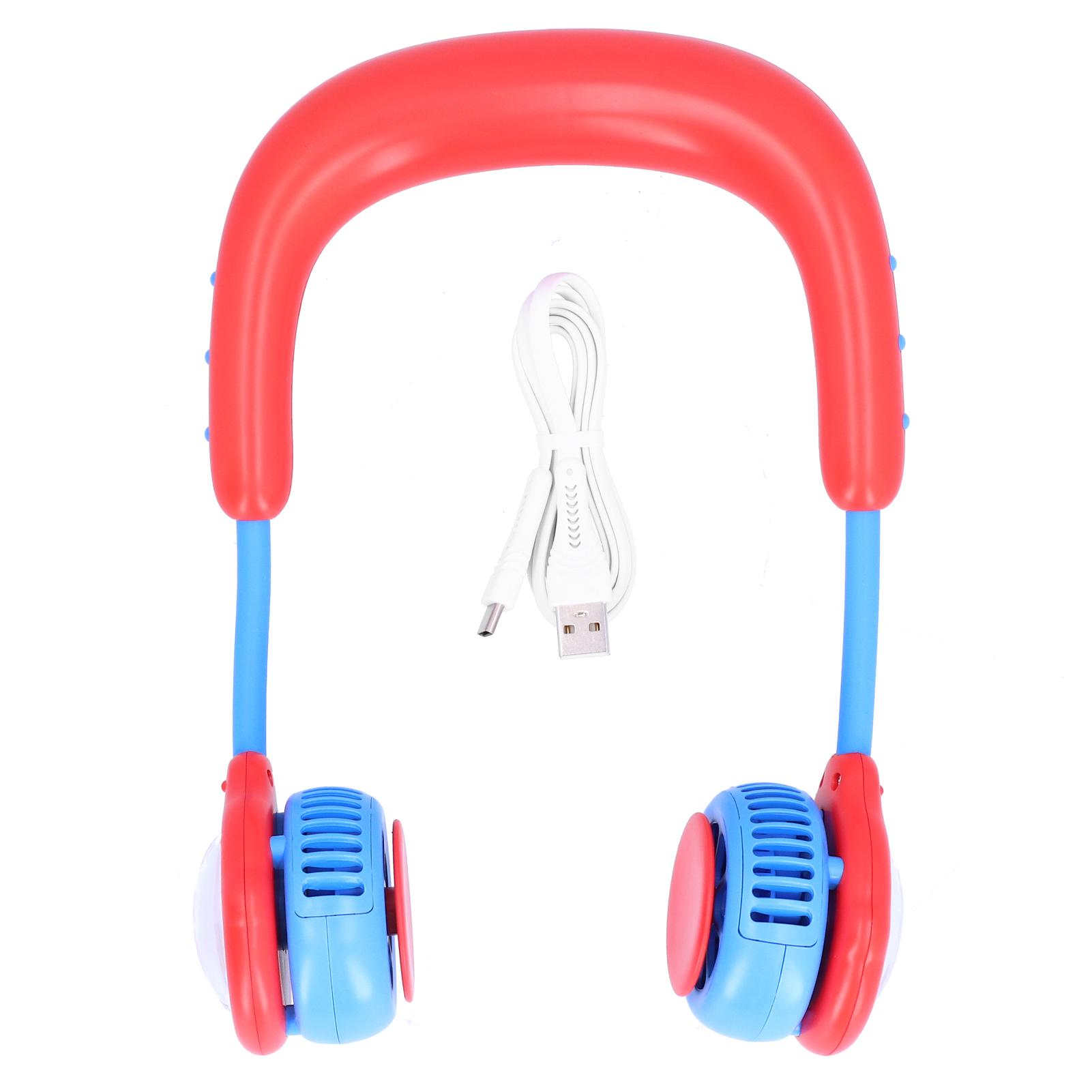 

Детский подвесной вентилятор на шею, мини-портативный электрический вентилятор с зарядкой через USB для дома и спорта на открытом воздухе, розовый красный