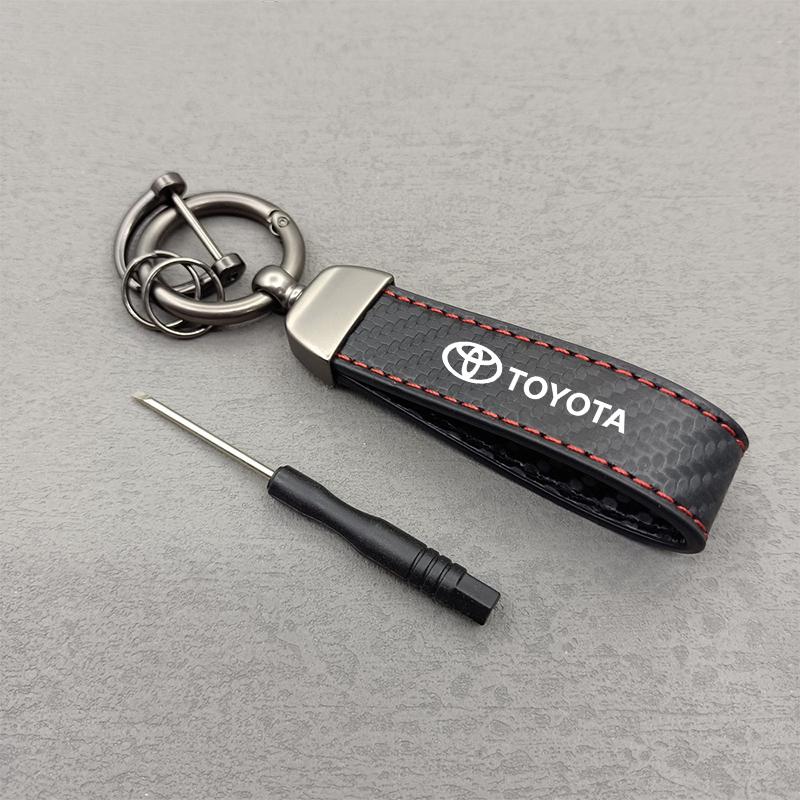 

Car Vintage Leather Keychain Ring ZincAlloy Chain Key For Toyota Gazoo Racing Corolla Yaris Auris Rav4 Prius Prado Avensis Verso