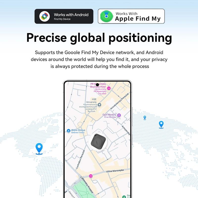 1/4PCS Mini GPS Tracker Smart Tag Anti-lost Finder Locator for Key Wallet Car Work with Apple Find My /Google Find My Device APP