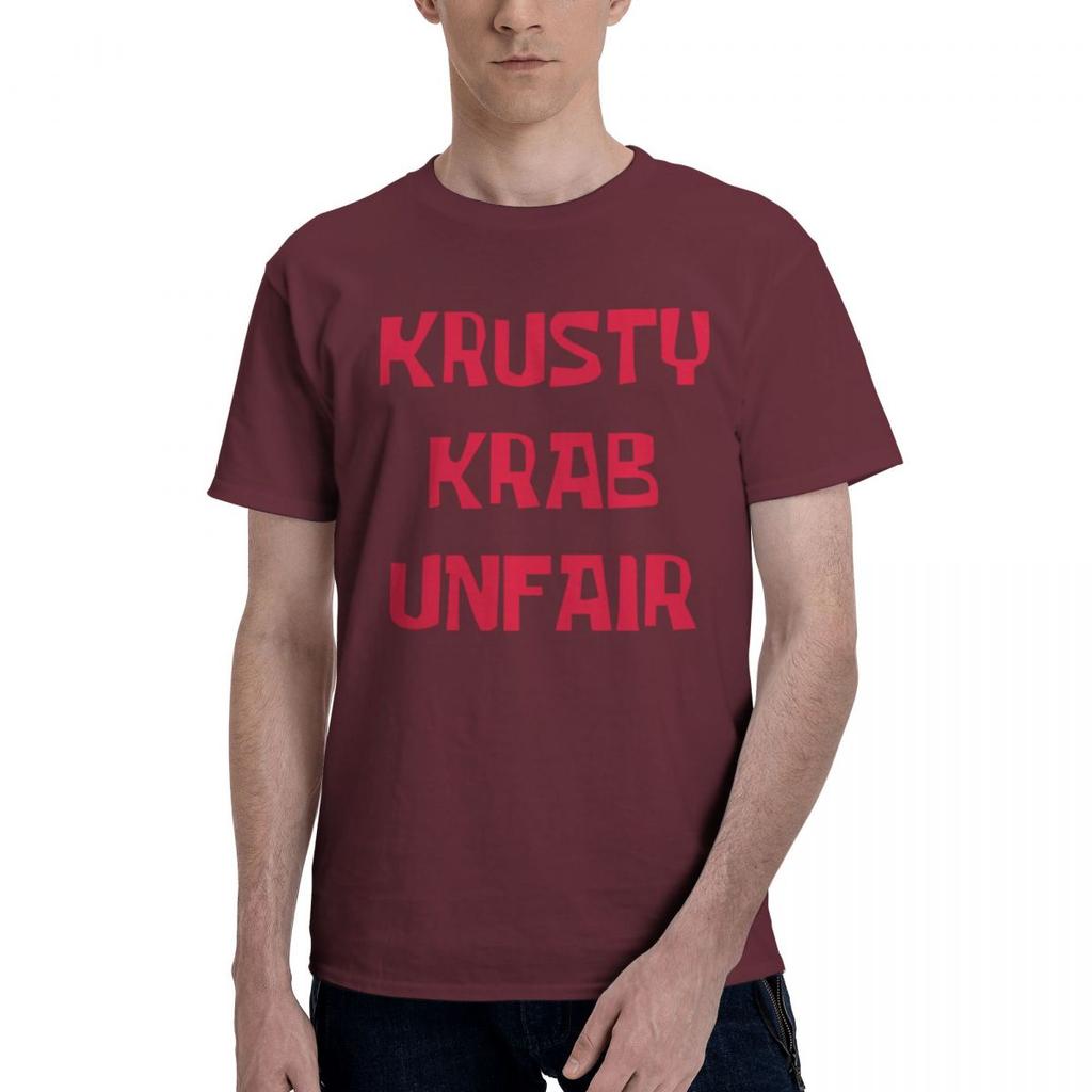 Krusty Krab Unfair 100 Cotton Casual Breathable Confortable Man Mens TShirts Funny Shirt