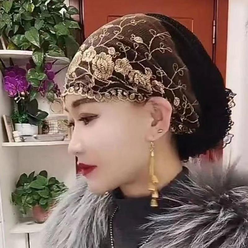

Женские кружевные шапки-тюрбаны для женщин Дышащая сетчатая шапочка Мусульманская летняя шапка-головной убор кофейный