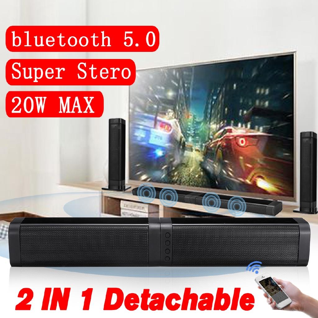 20W Detachable Soundbar Speakers Wireless Bluetooth 5.0 Column Stereo Speaker 3D TV Home Theater Sound Bar TF AUX FM
