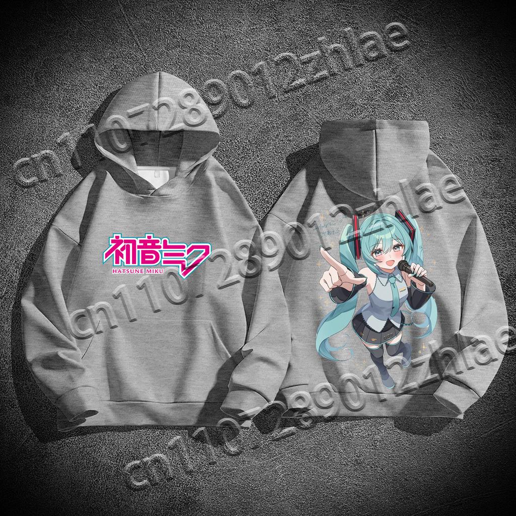 2025 Hatsune Miku Hoodie Long Sleeve Printed Sweatshirt Hooded Fleece Casual Comfort Women's Pullover Unisex