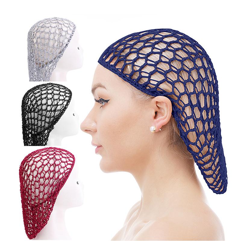 Sleeping Nightcap Turban Headwear Hair Nets Fashion Women Crochet Hair Snood Elastic Edge Long Hair Net Mesh