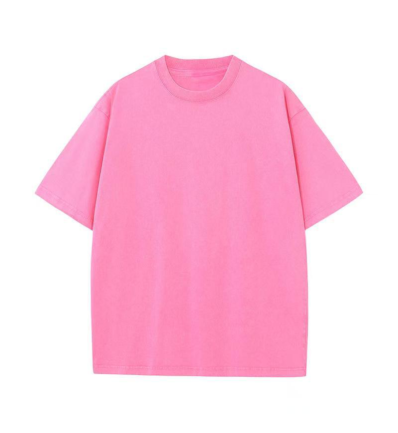 20 Combed Cotton Heavyweight Oversize T-Shirt - Solid Color, Round Neck, Short Sleeve, Drop Shoulder, 230g