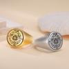 Dreamtimes SUN Triangle Stainless Steel Rings Magic Symbol Charm Kabbalah Amulet Retro Jewelry Gift 19MM Ring