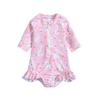Girls' Cartoon One-Piece Swimsuit with Sun Protection
