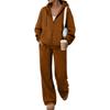 Women's Two Piece Sweatshirt Set with Wide Leg Pants Casual Track Suit for and Wear