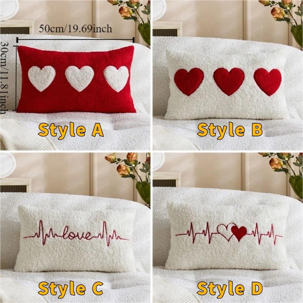 30*50cm Valentine's Day Pillowcase Soft Concealed Zipper Love Pillowcase Decorative Detachable Pillow Towel Valentines Day