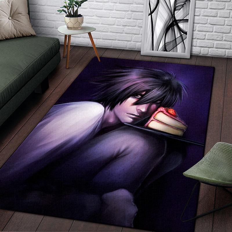 Death Note Comic Printed Carpet for Living Room Rugs Camping Stranger Things Picnic Mats Anti-Slip E-sports Rug Yoga Mat Gifts