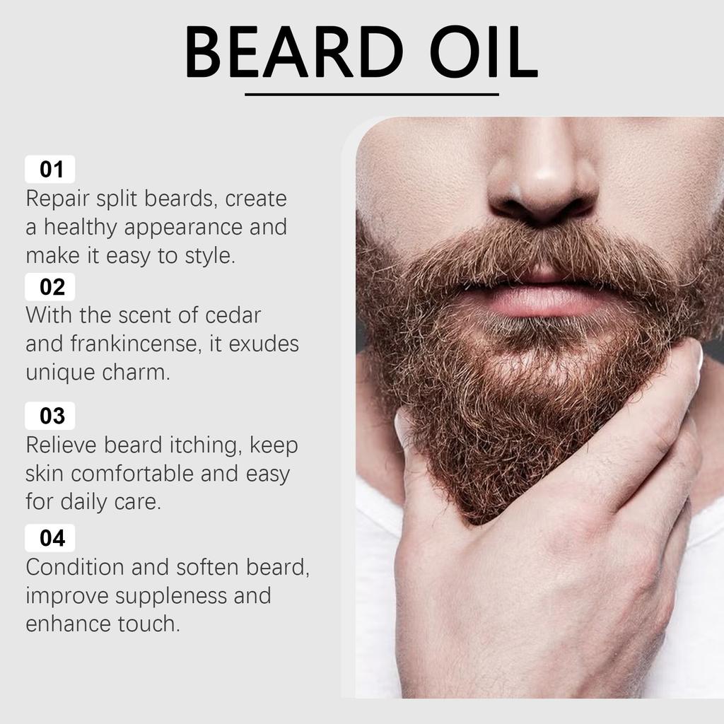 Men's Beard Care Oil Moisturizing, Smooth, Nourishing And Soft Sandalwood Moisturizing Oil,30ML