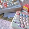 Sweetheart Cat Pink Dream Keycap Mog Height Pbt Keycap Mushroom Shape 140 Keys Cute Cartoon Pink Diy Round Keycaps