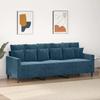 Vidaxl 3-Seater Sofa, Blue, 180 Cm, Upholstered In Velvet