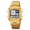 Square men's watch steel belt multi-functional 30-meter waterproof electronic watch 5 groups alarm clock electronic watch men