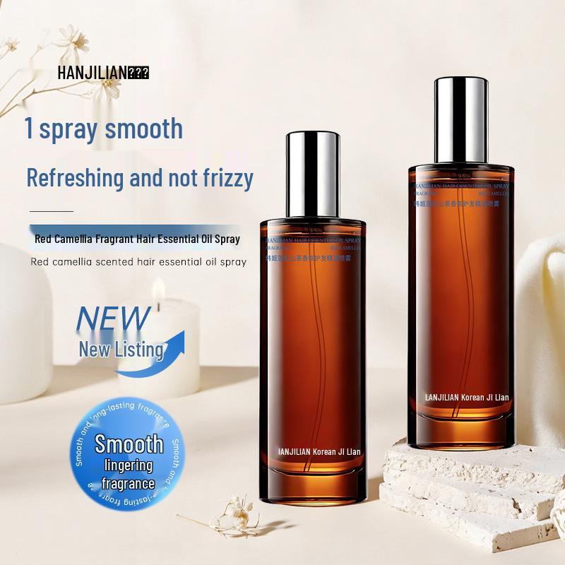 Han Ji Lian Red Camellia Hair Oil Spray: Long-Lasting, Non-Greasy Fragrance for Smooth, Refreshing Hair Care. Hair белый