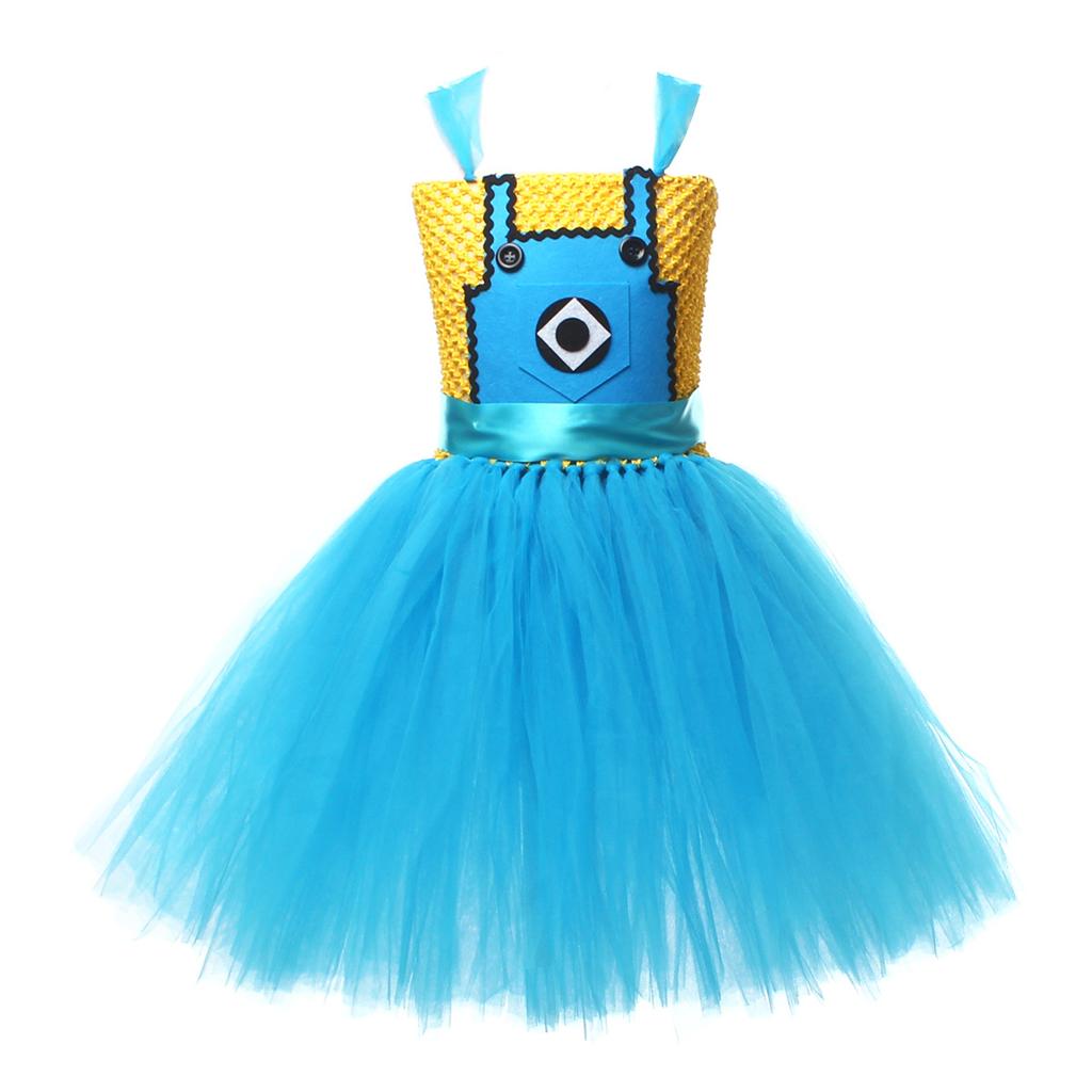 Yellow little men cosplay costume cosplay puffy skirt, Halloween children's party stage performance, short skirt, Tutu skirt