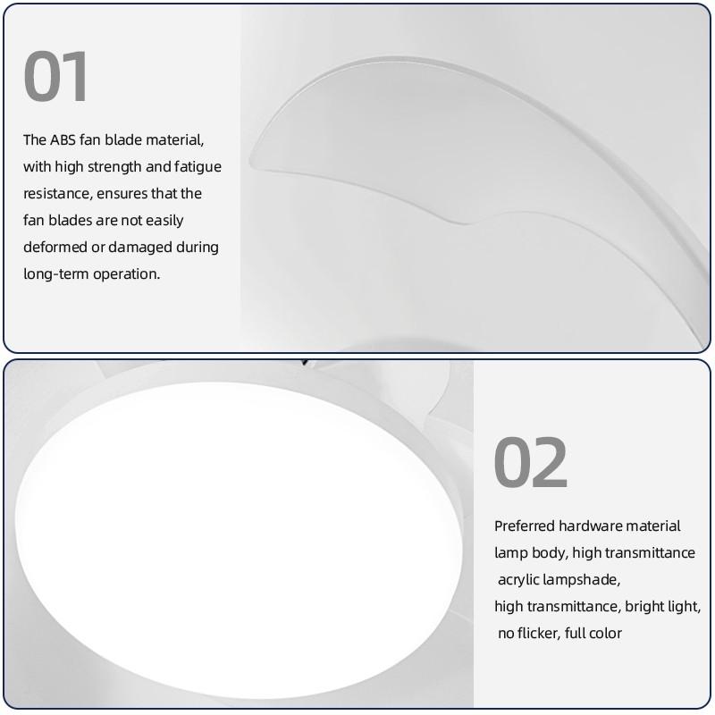 14inchs 24W Household Foldable Blade Small Exhaust Fan Electric Ceiling Fan With Light E27 Socket Invisible Ceiling Fan