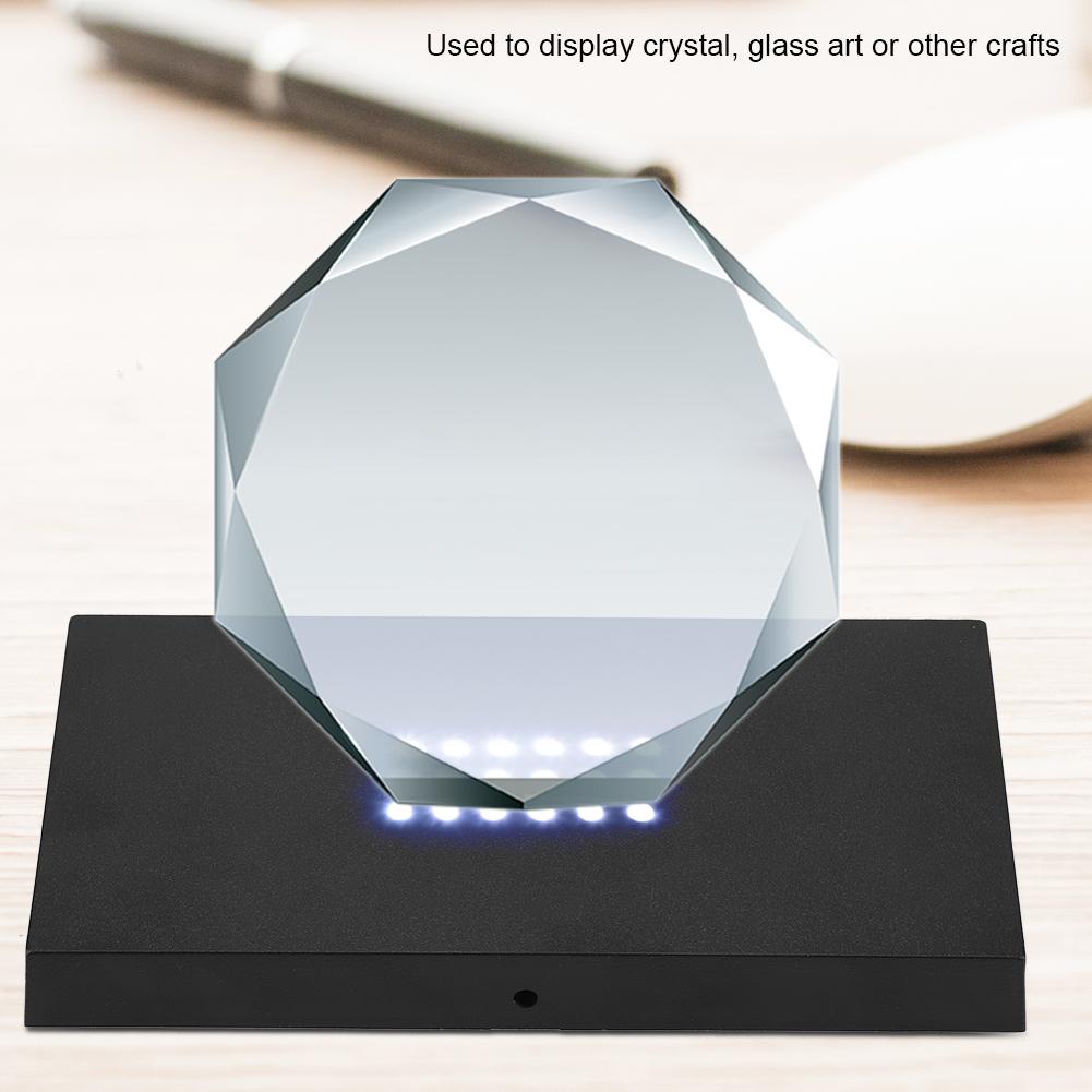 LED Light Lamp Display Stand Glass Art Base Holder (Colorful Light S)