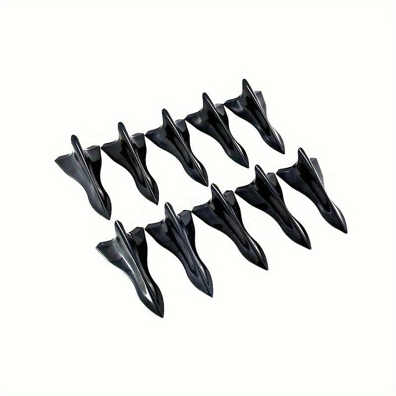 10 Stück Dachspoiler, schwarze Haifischflosse, universeller spitzer Karbonfaser-Stoßfänger, Auto-Dachmodifikations Teile, Windmesser